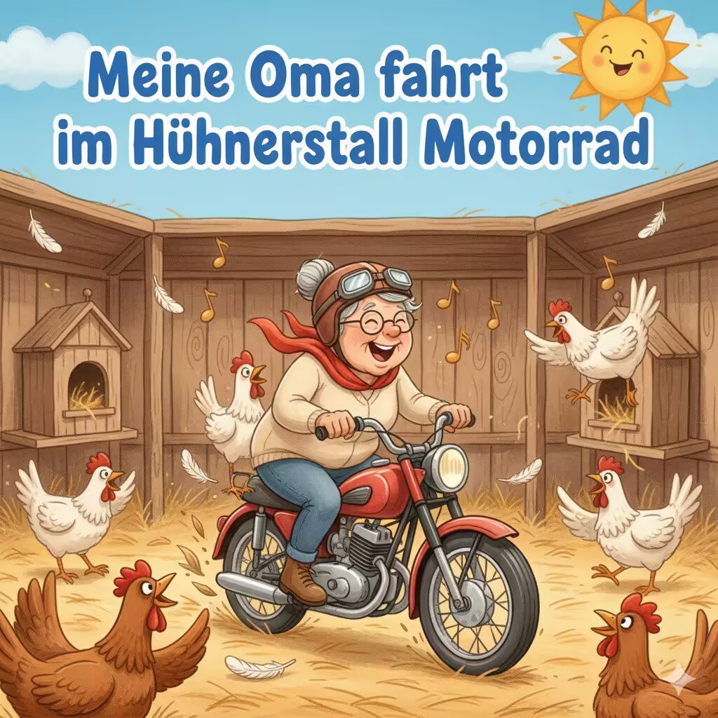 Meine Oma fährt im Hühnerstall Motorrad