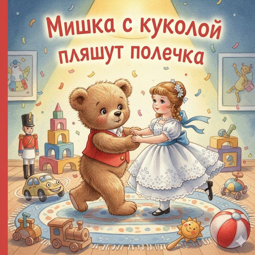 Мишка с куклой пляшут полечку